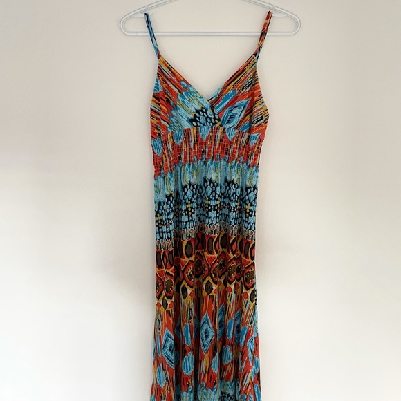 ChillPop Dress - Blue/Orange/Brown - Size M - Picture 1 of 3